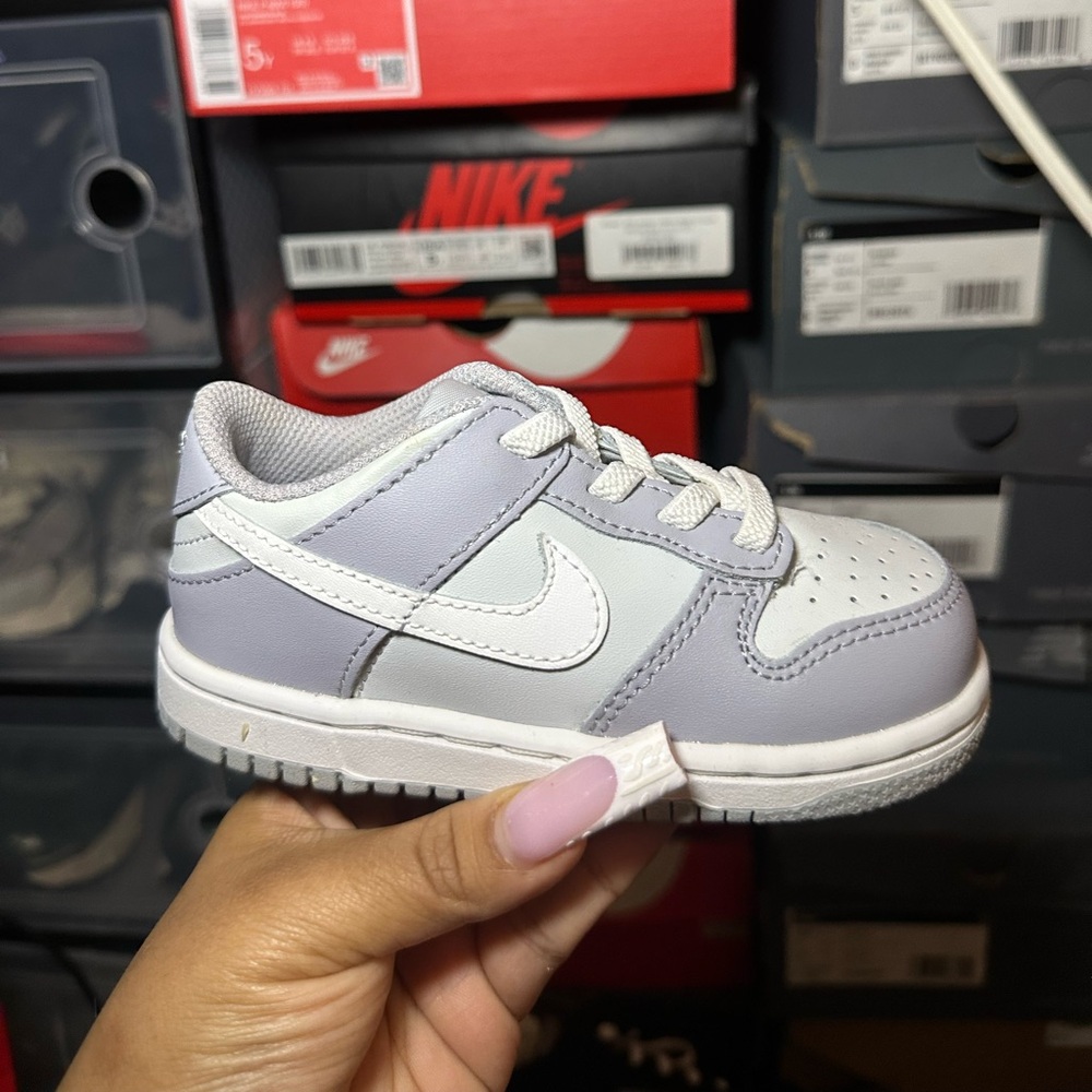 Nike Kids White and Light Gray Sneakers
